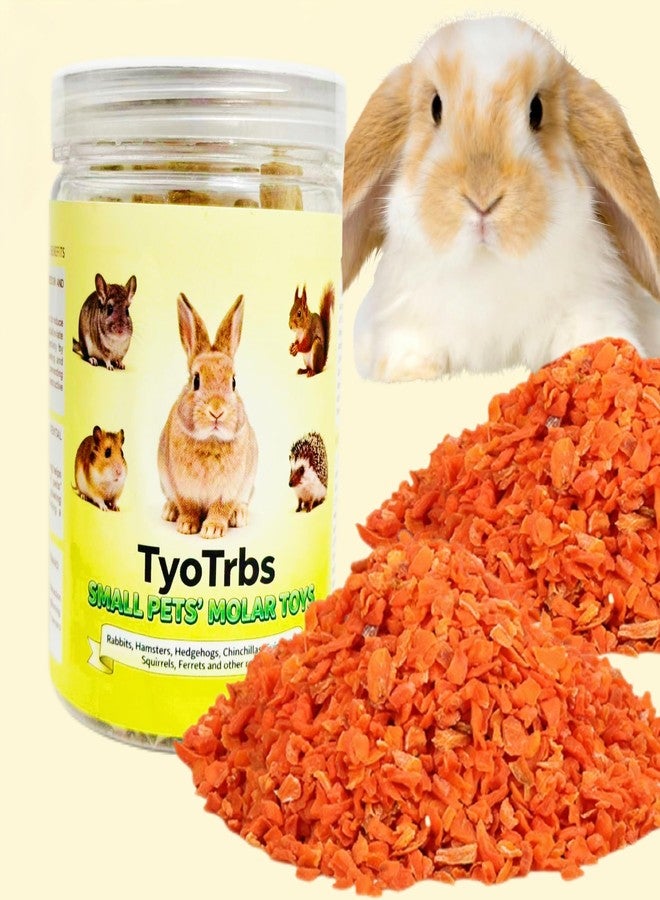 Tyotrbs Guinea Pig Dried Fruit, Freeze-Dried Carrot Granules Rabbit Chew Toys, Hamster & Gerbil Treats Bunny Treats Small Animal Molar Toys for Guinea Pig Hamster Bunny Chinchilla Gerbil, 200g / 7.05oz - Image 1
